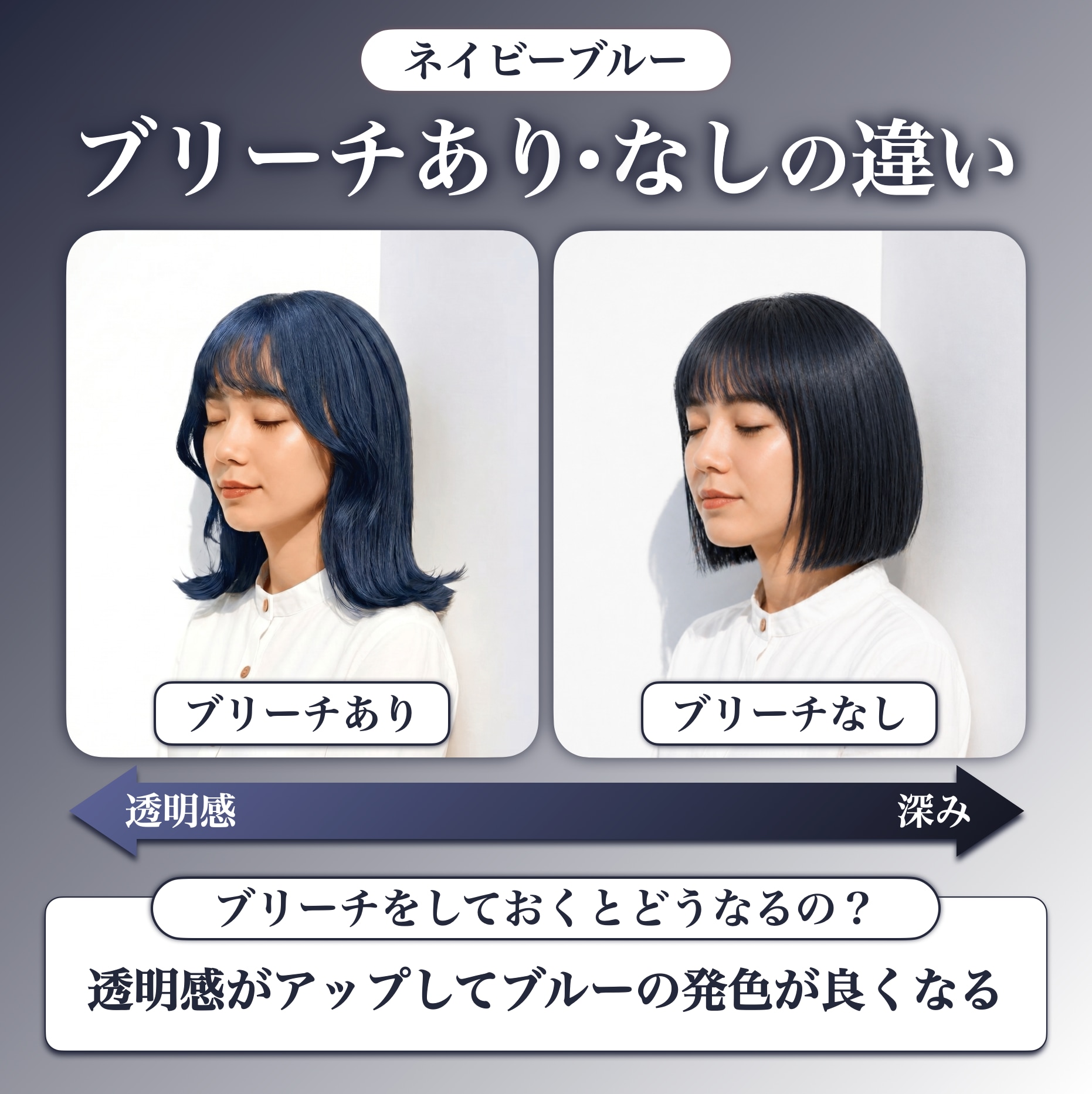 ネイビーブルーにブリーチは必要？