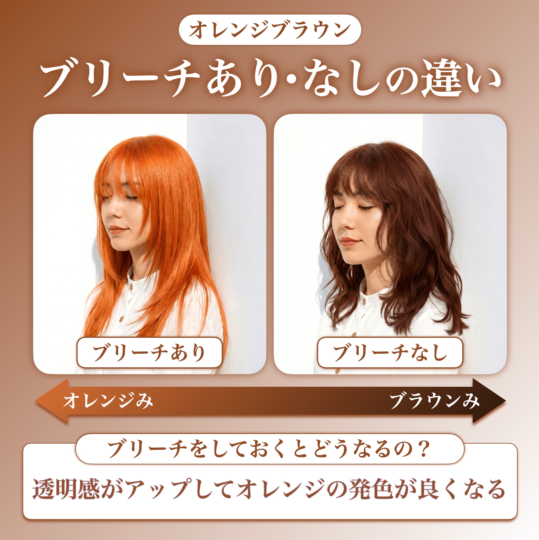 オレンジブラウンにブリーチは必要？