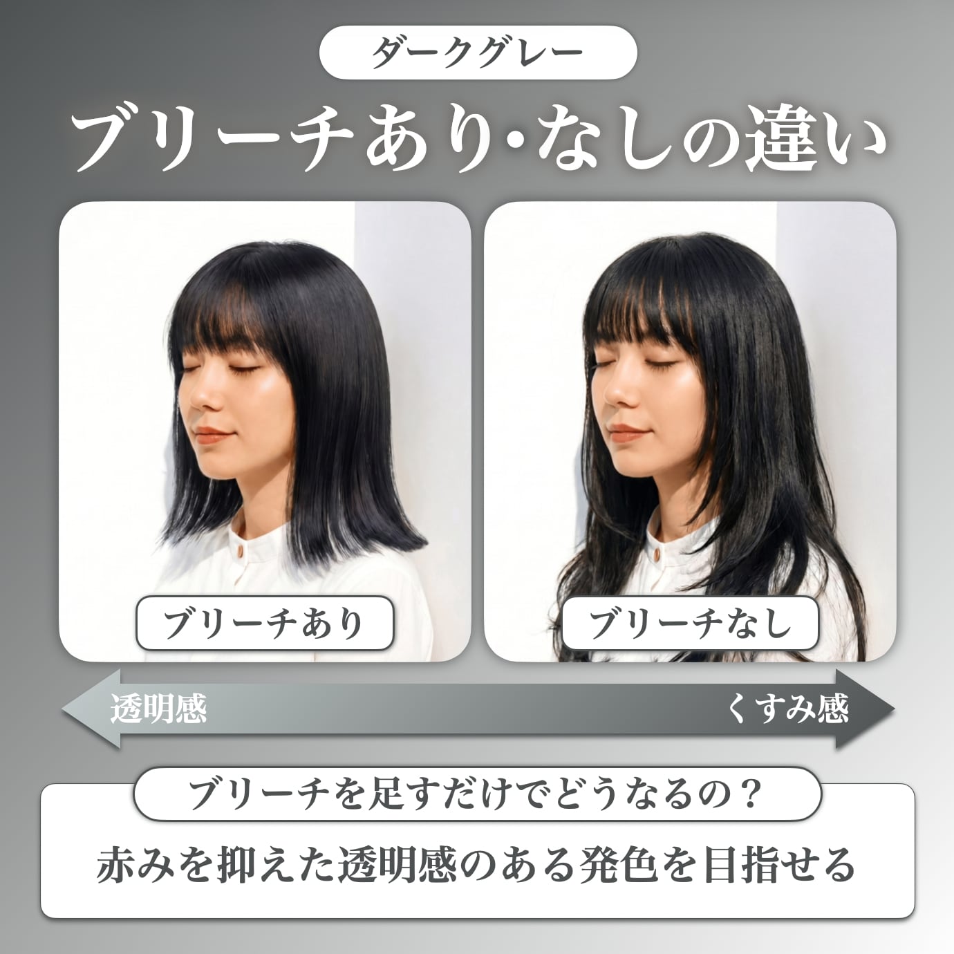 ダークグレーにブリーチは必要？