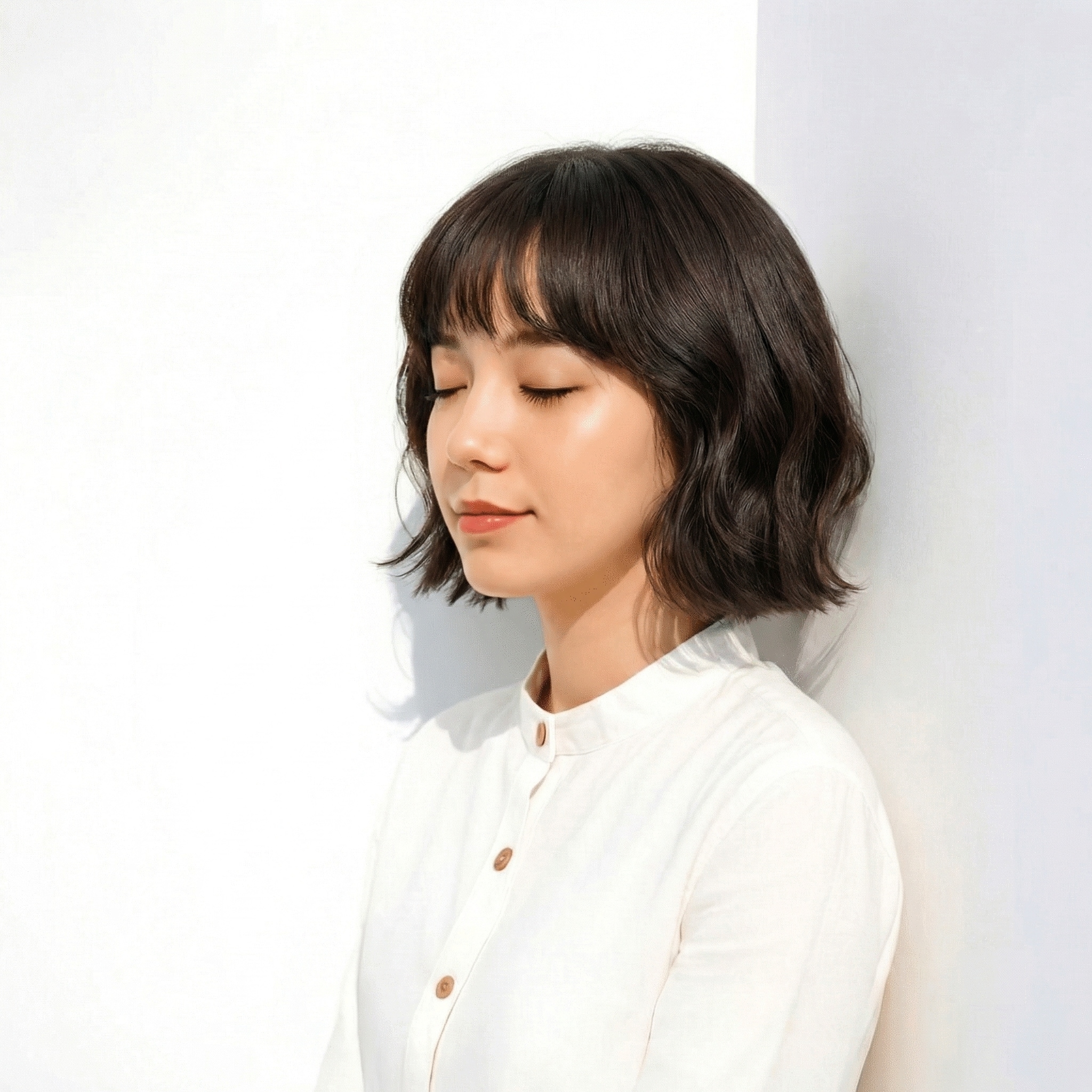 3. ゆるやかパーマショートボブ：丸みと動きでやわらかく