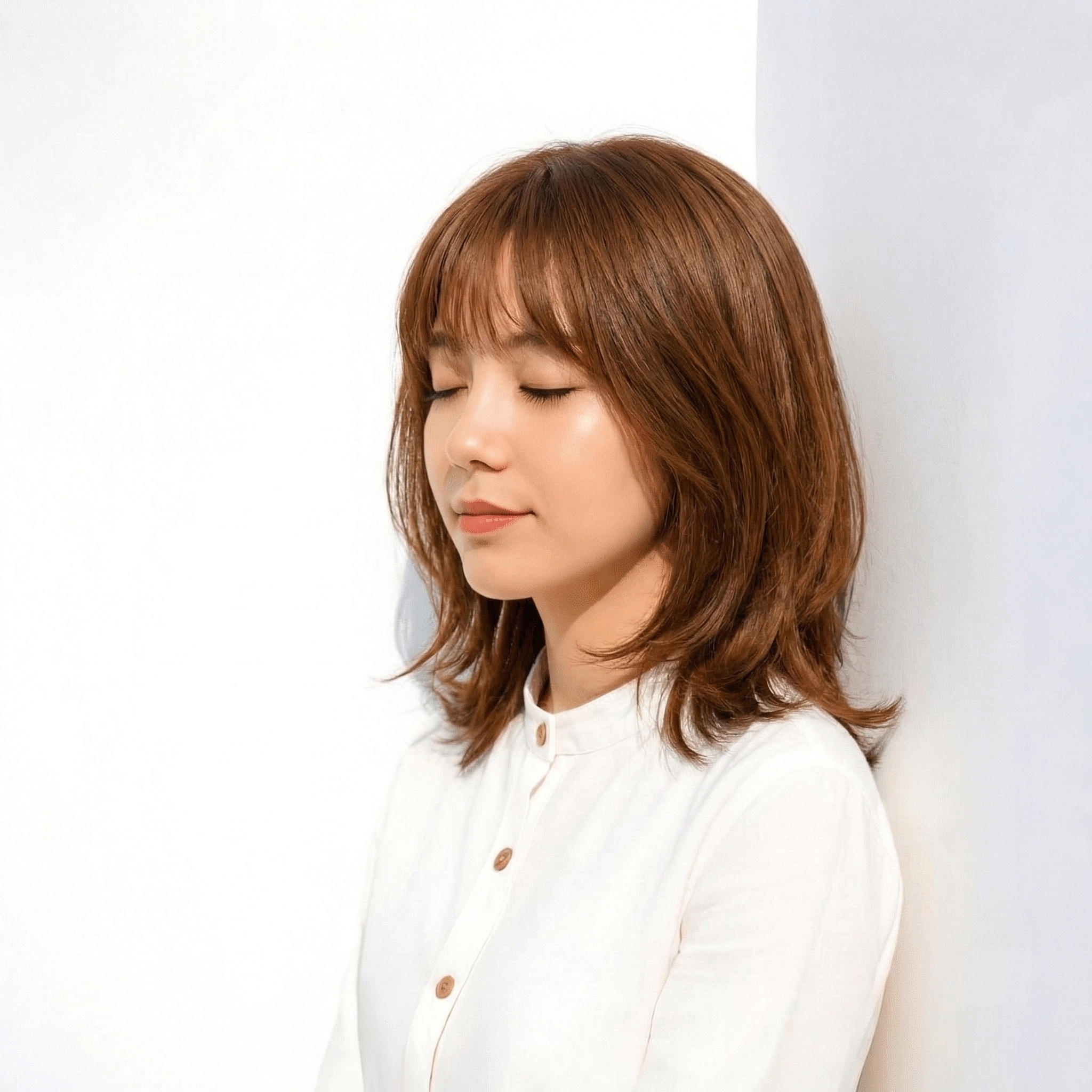 18. 軽やかな動きが今っぽい前髪ありのレイヤーボブ