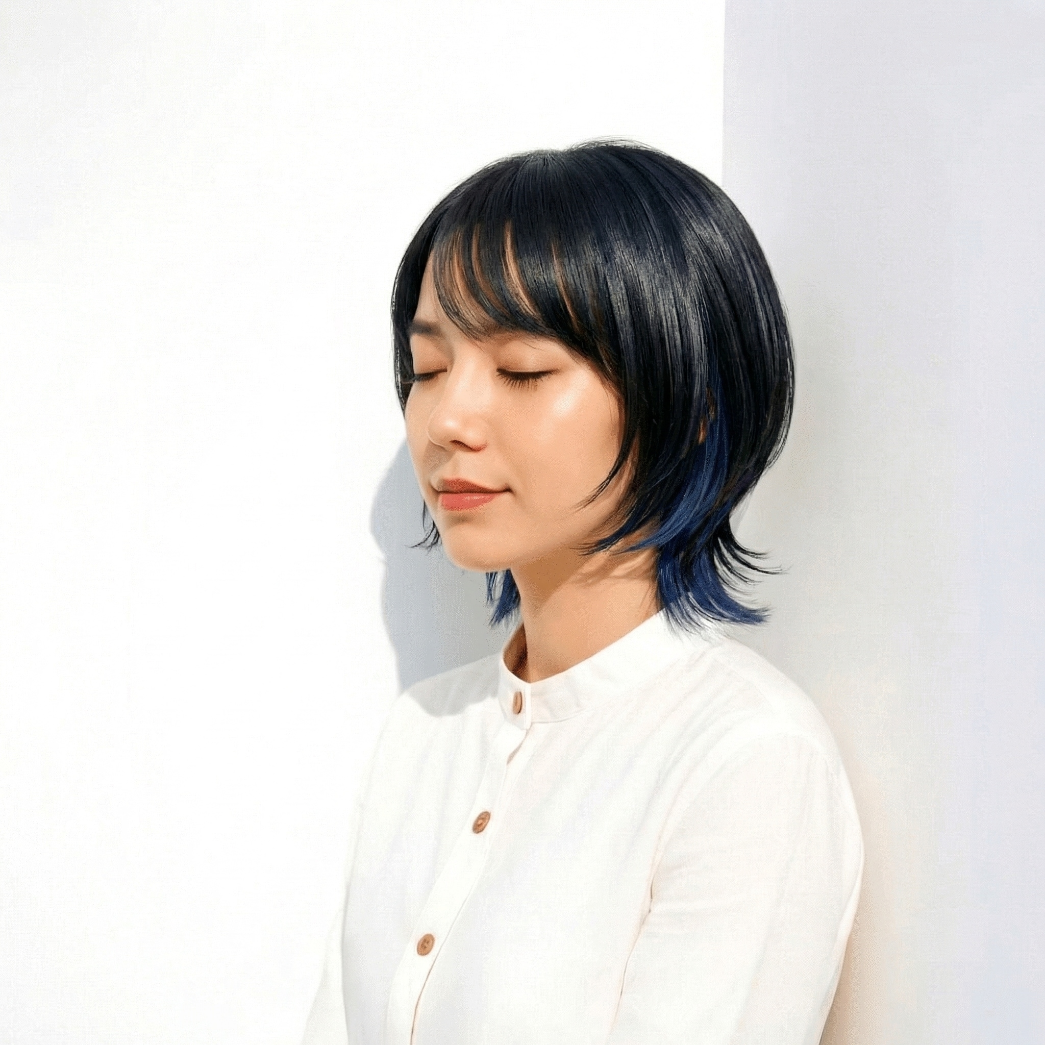 5. ボブに映えるイヤリングカラー風デザインでさりげないアクセントを