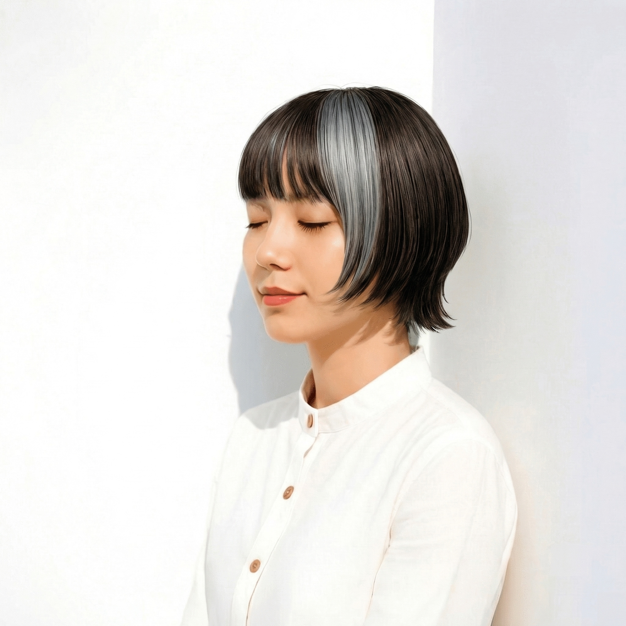 7. ショートボブに映えるフェイスフレーミングでモードな抜け感