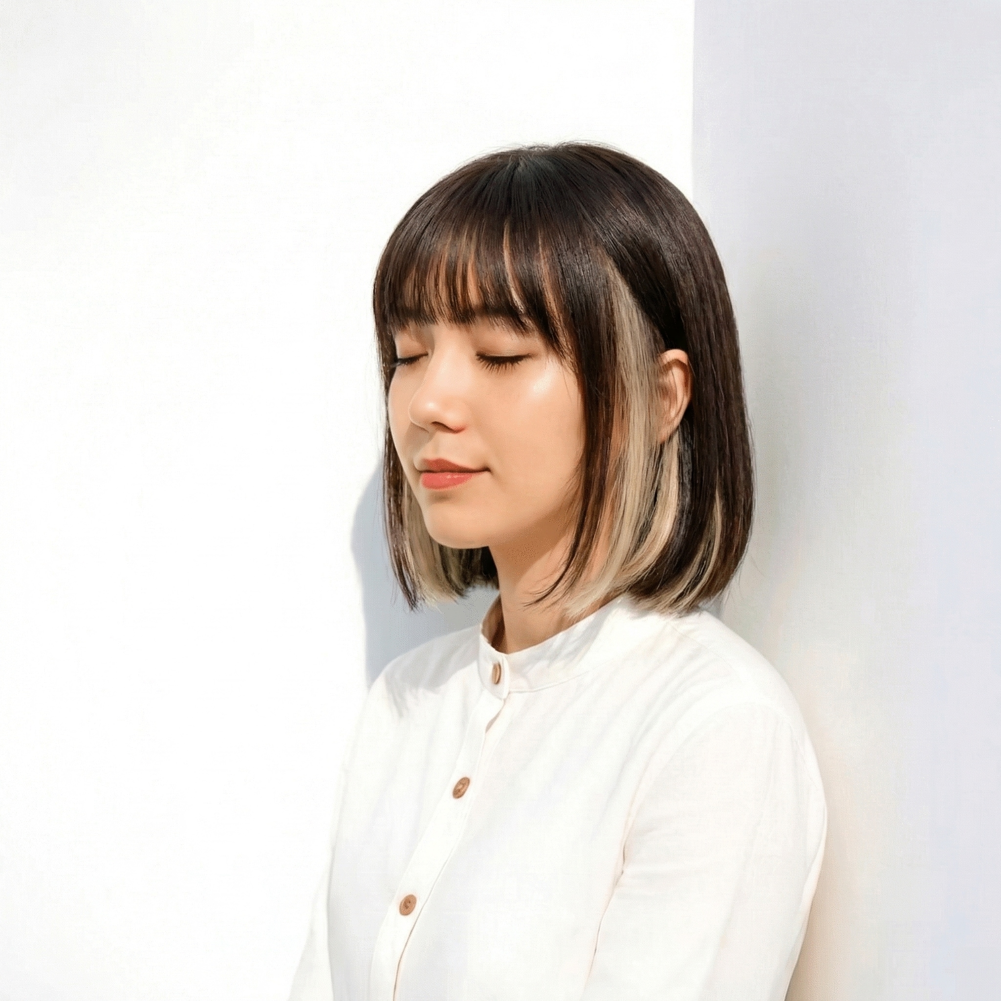 8. ボブになじむインナーカラーでやわらかな色みをさりげなく楽しめる