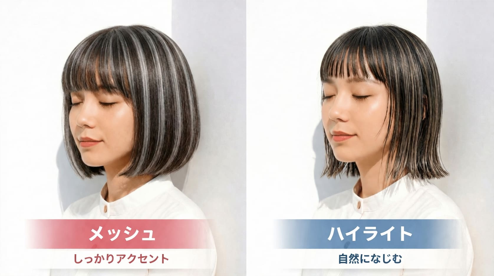 メッシュとハイライトの違いは?特徴や似合う人をわかりやすく解説