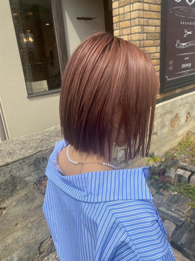 ブルベ夏に似合う髪色：ピンクブラウン