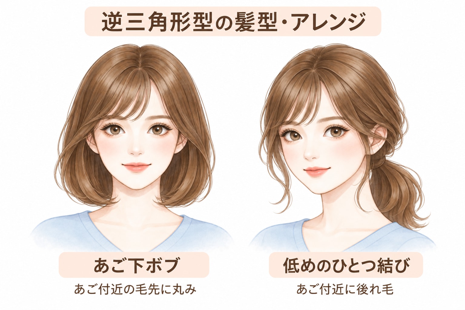 逆三角形型（ハート型）におすすめの髪型・ヘアアレンジ