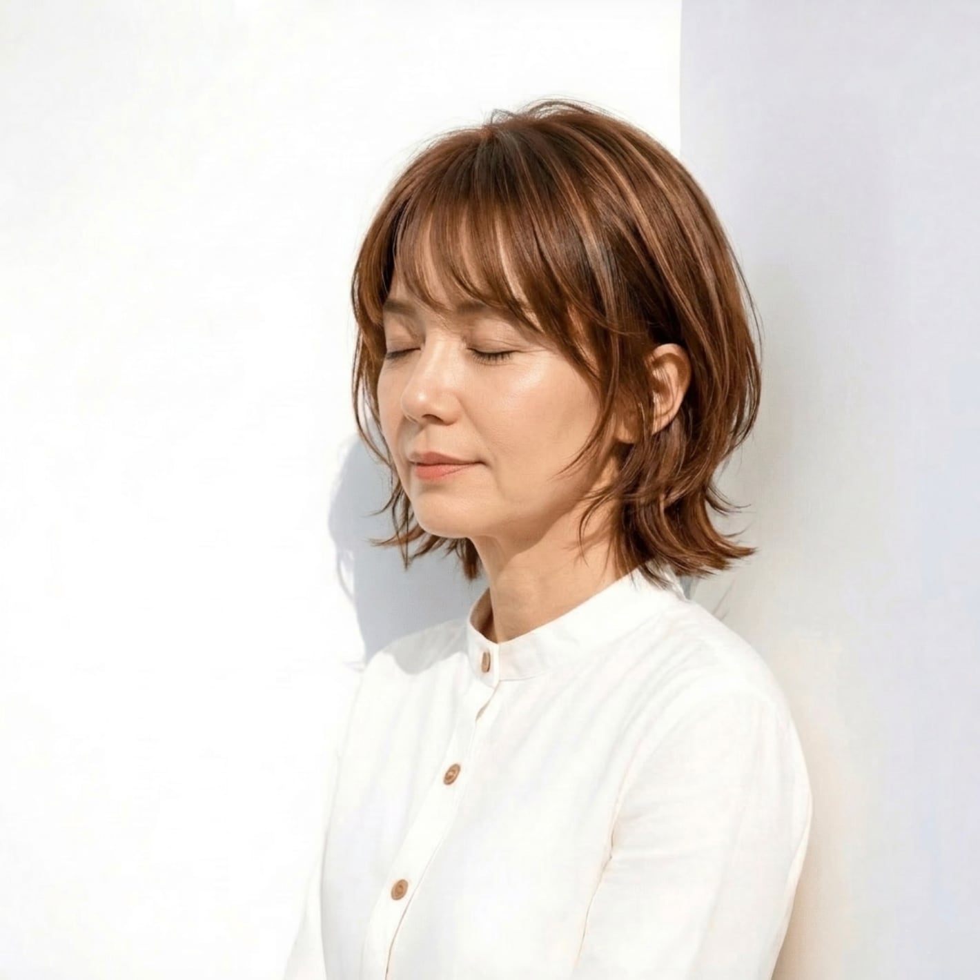 1. くびれ感と軽さを楽しめるパーマなしショートボブ