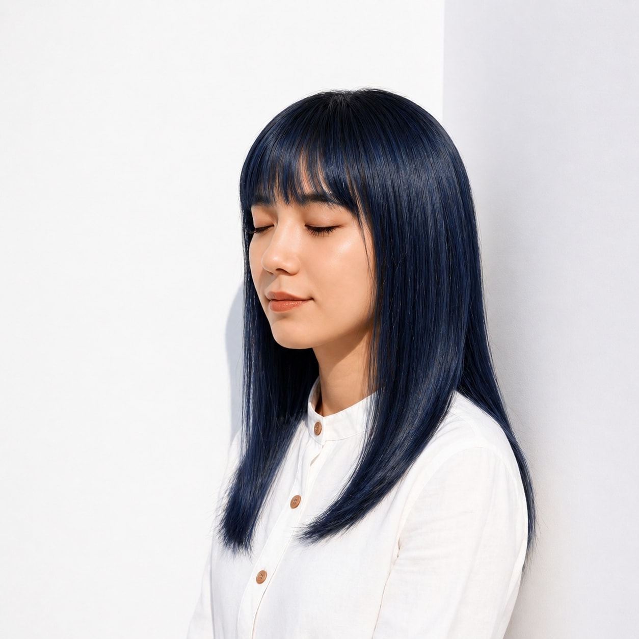 12. シャドールーツ×ネイビーブルー：深みのある色味で引き締まった印象に