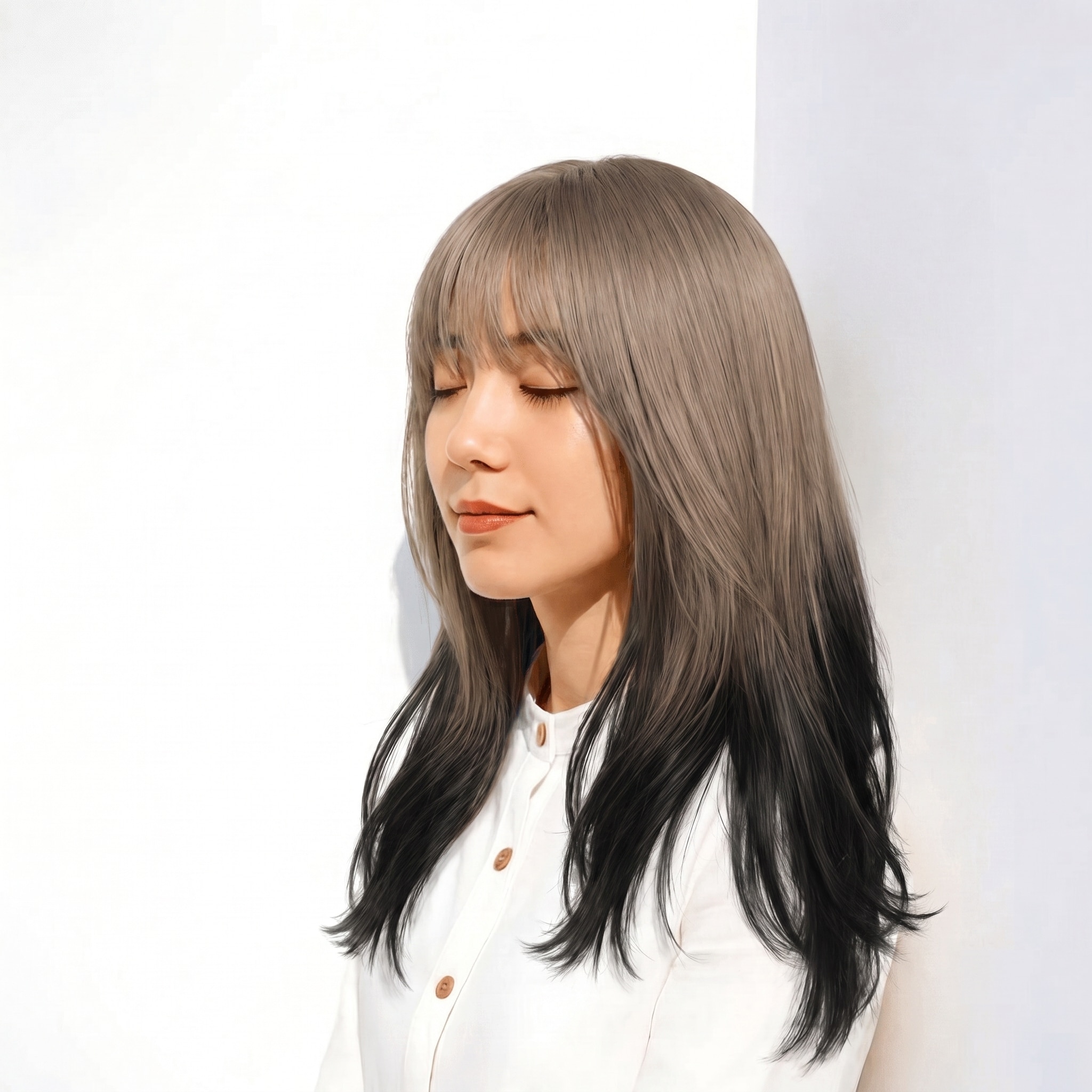 3._ルーツカラー_ショートボブ_グレージュ