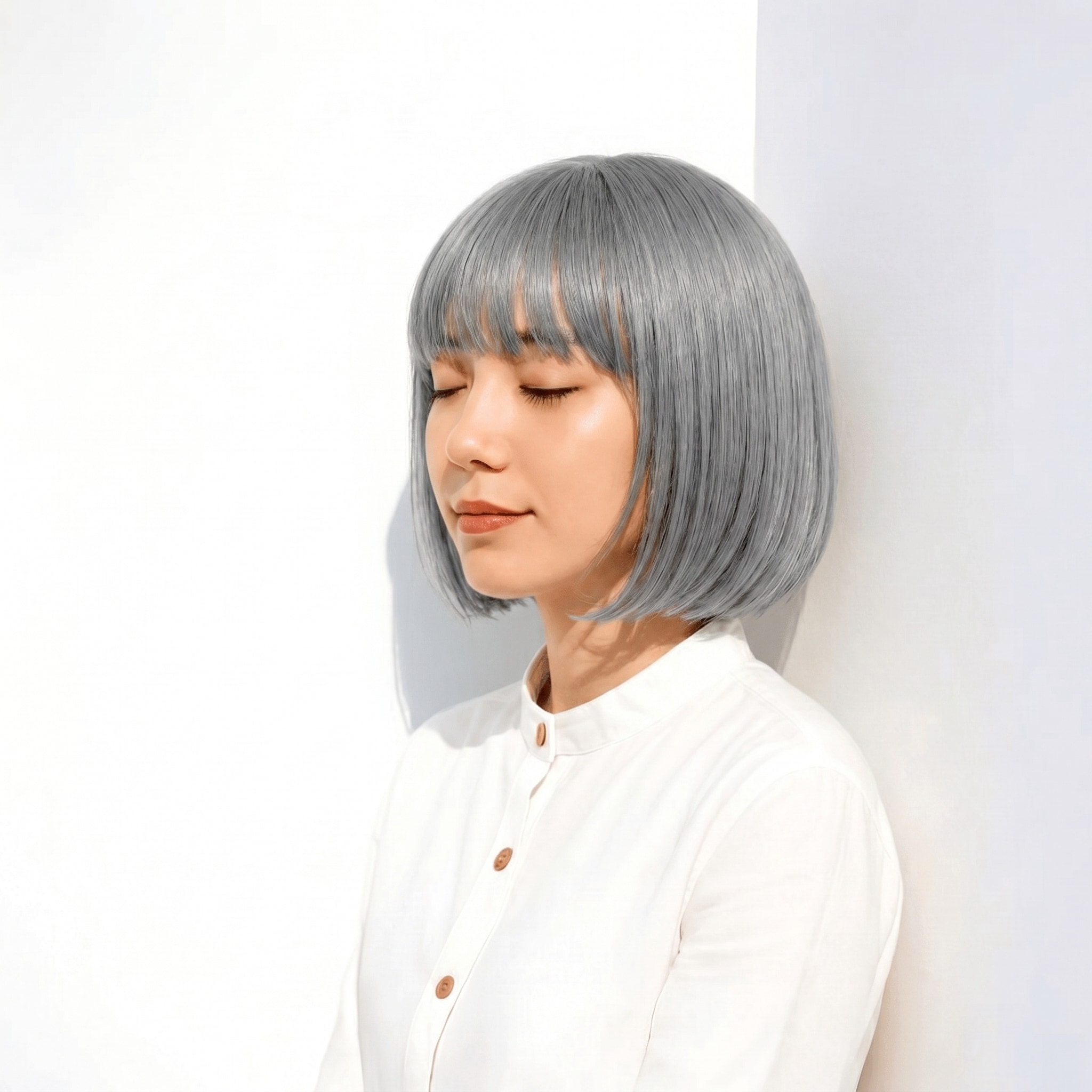 4._ブルーグレー_ボブ_ストレート_シンプルでも洗練された印象に