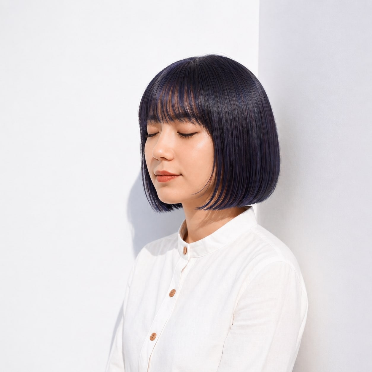 4._ブルーラベンダー_ボブ_ストレート_シンプルでも洗練された印象に