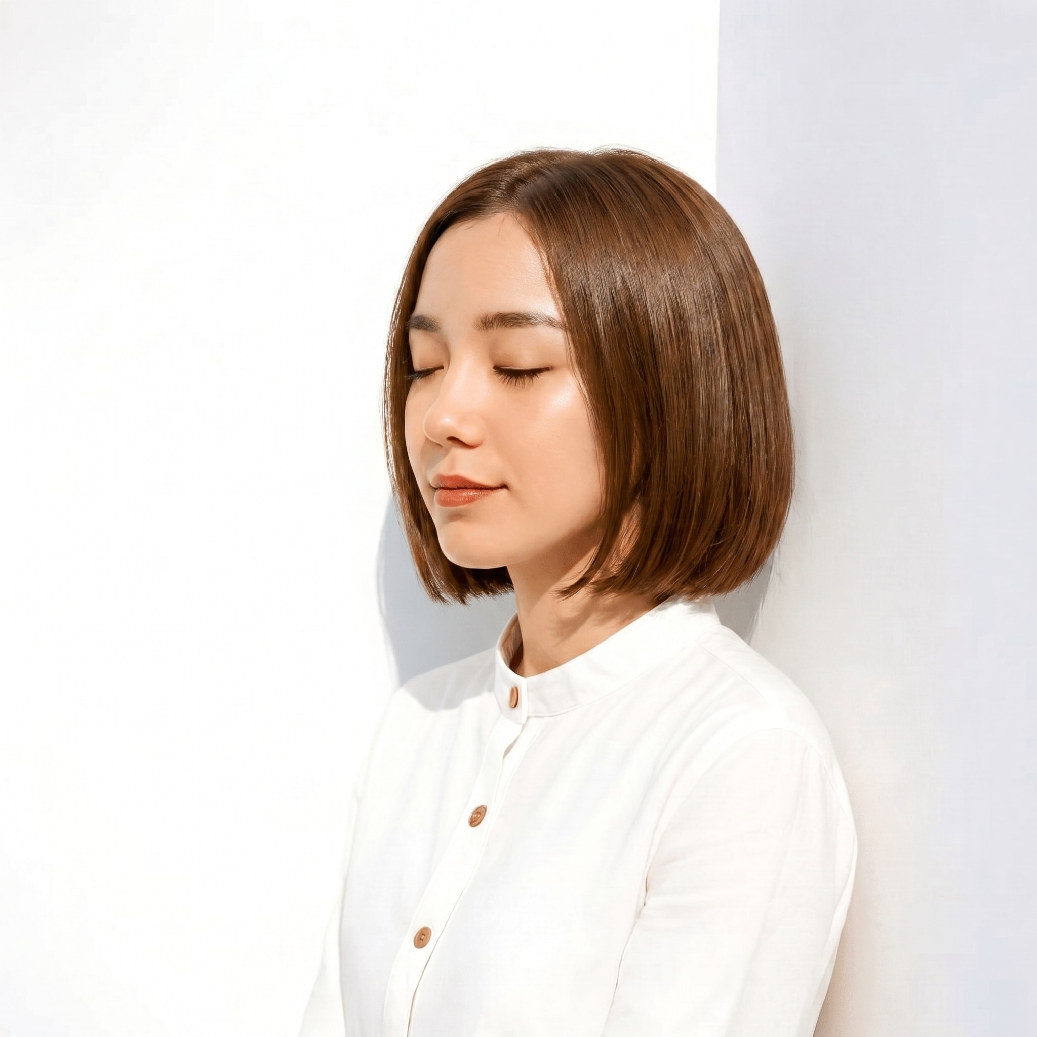 4._ヘーゼルベージュ_ボブ_ストレート_シンプルでも上品に見える