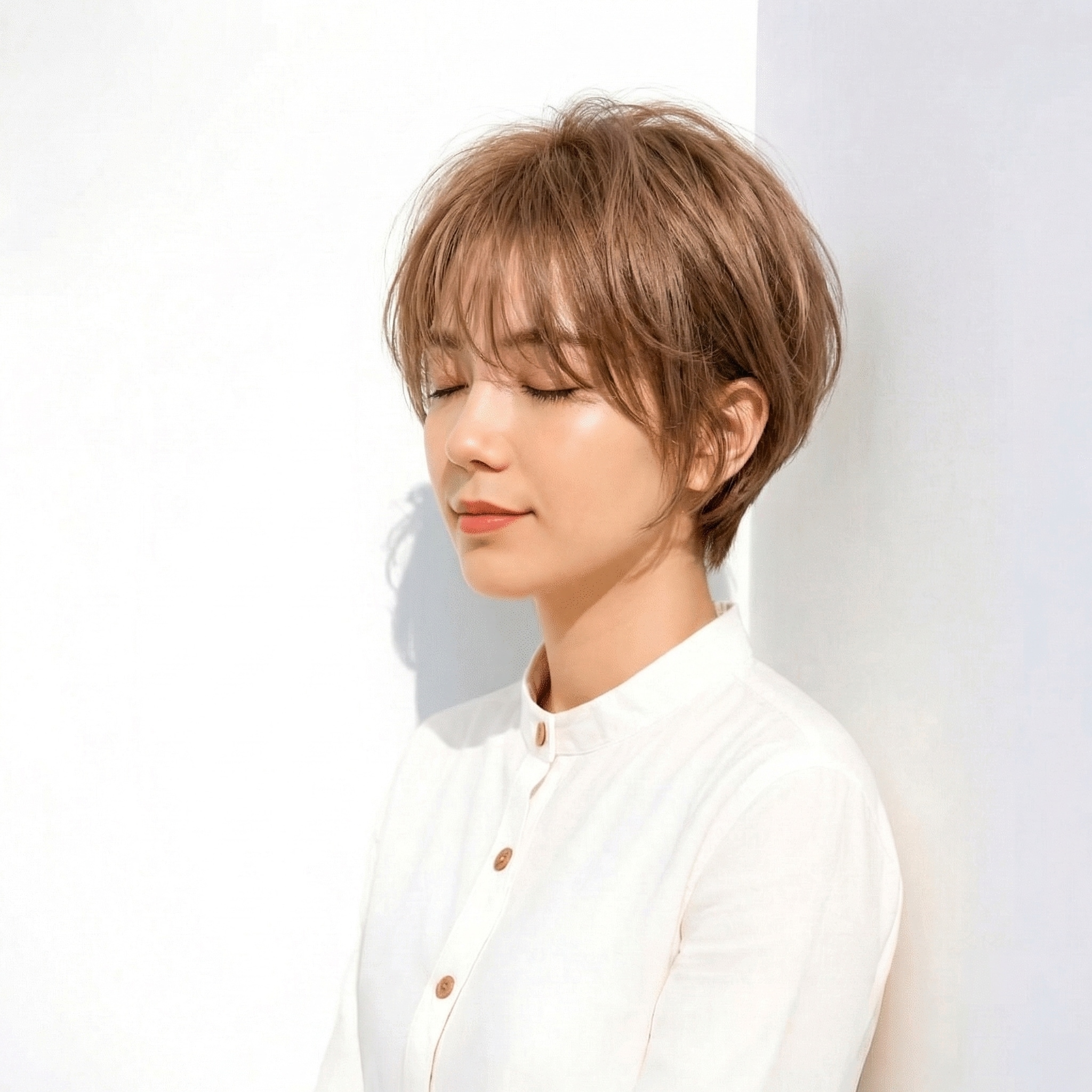 2. 軽やかな前髪のくびれショート：抜け感のあるやさしい印象に