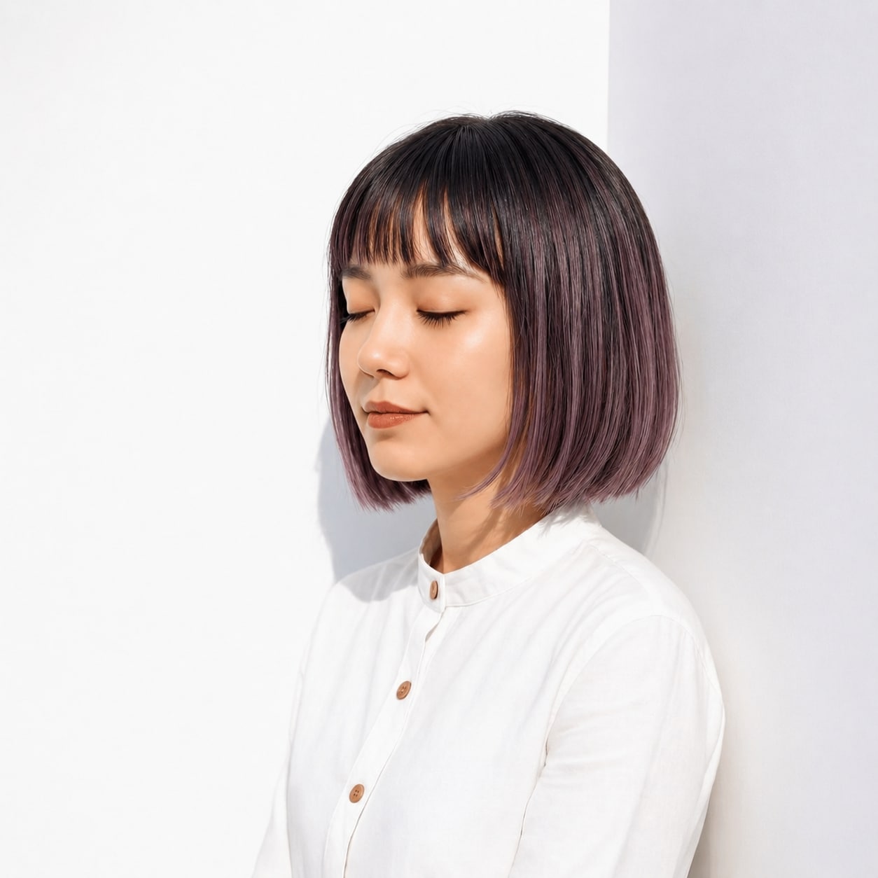 5._ラベンダーブラウン_丸みボブ_上品_やわらかいシルエットで落ち着いた印象に