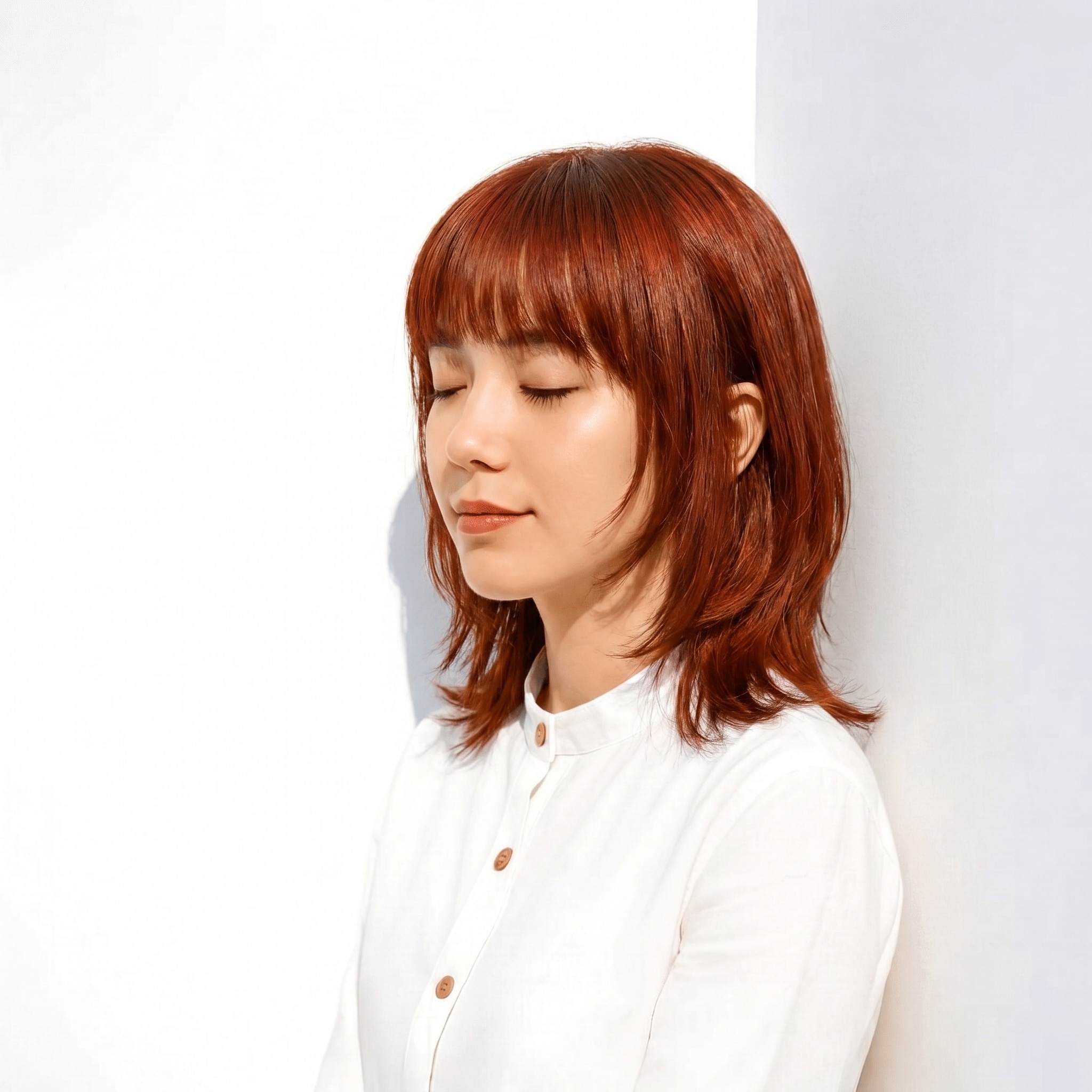 8._オレンジブラウン_ミディアム_レイヤー_動きが出て軽やかな印象に
