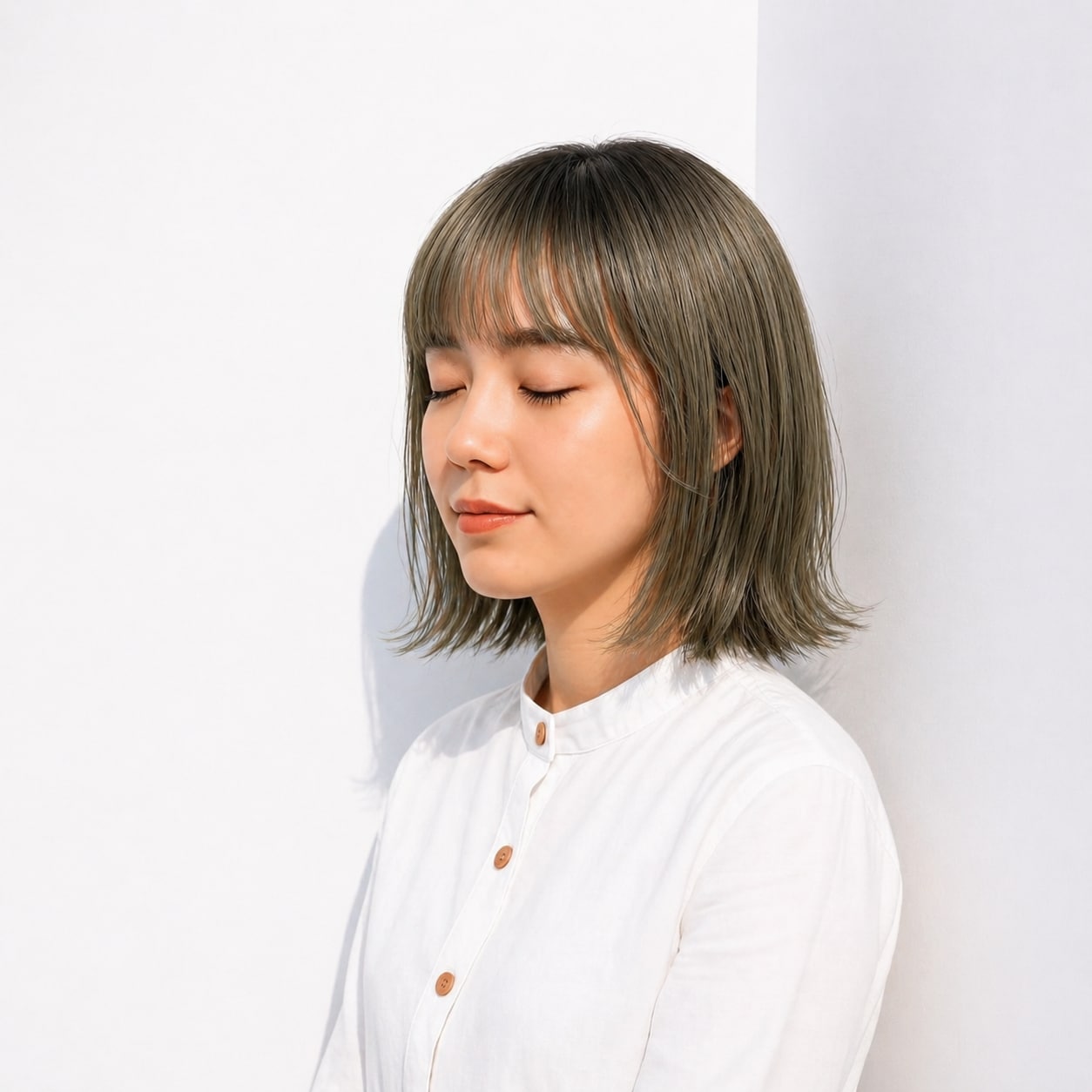 9. シャドールーツ×オリーブ：赤みを抑えてナチュラルに見える