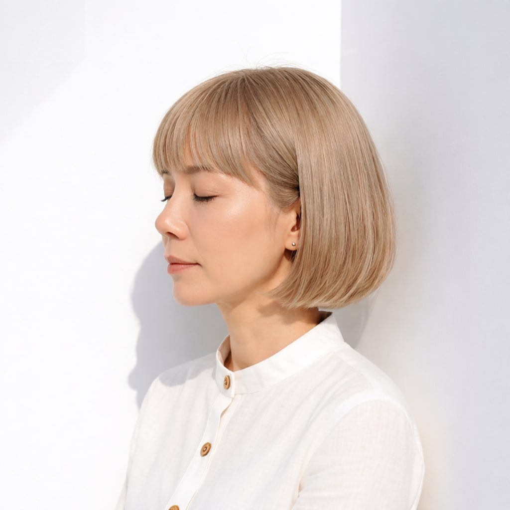 19. ボブ×明るめミルクティーベージュ