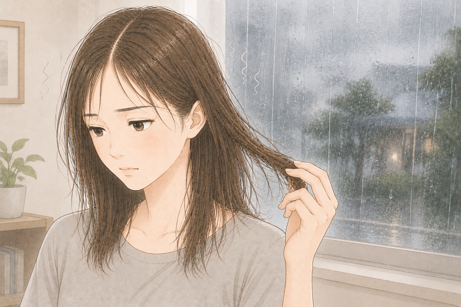 湿気によるボリュームダウン