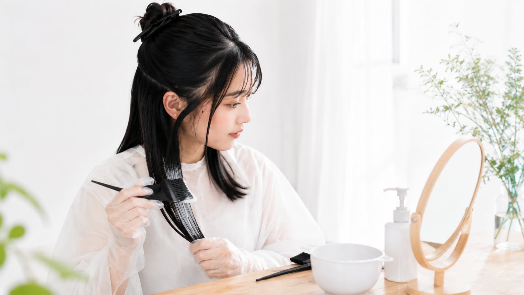 毛先から塗布