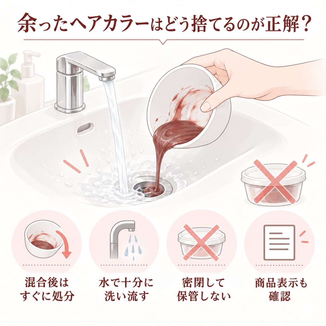 余ったヘアカラーはどう捨てるのが正解？