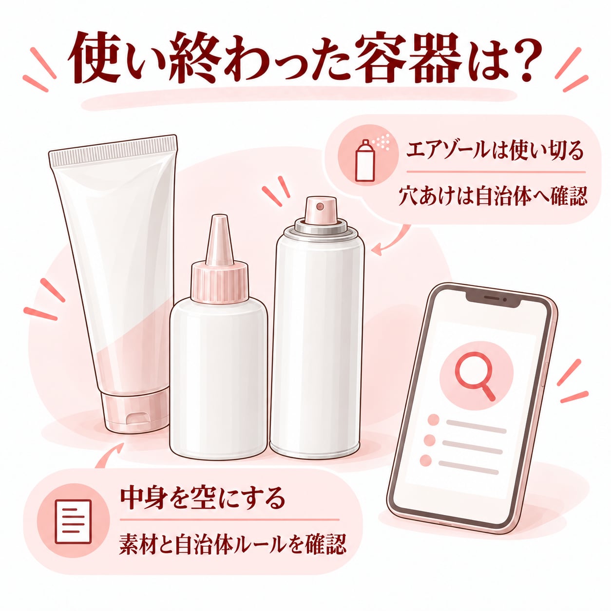 使い終わったヘアカラーの容器はどう捨てる？