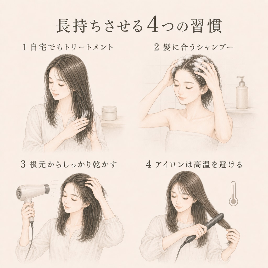 美容院(サロン)のトリートメントを長持ちさせる方法