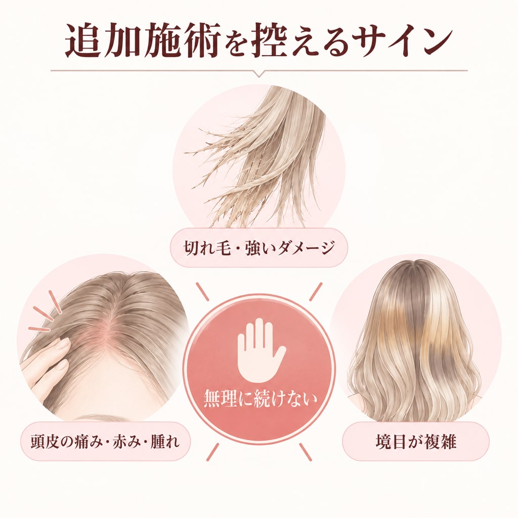 ブリーチのムラを直すときの注意点
