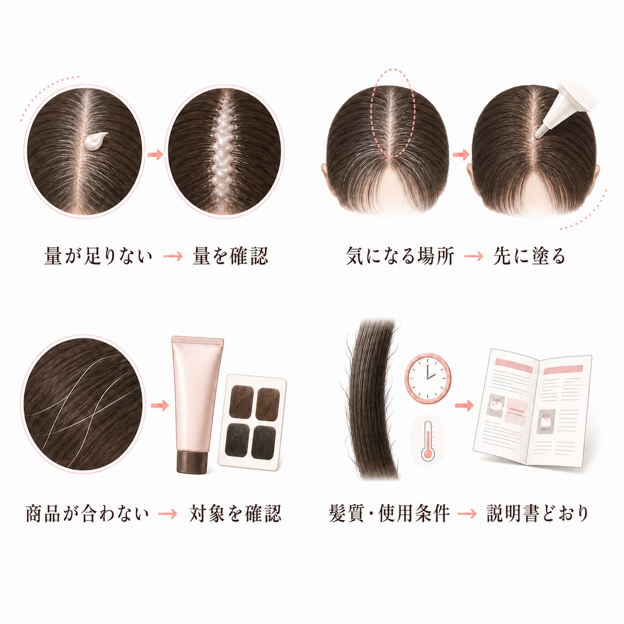 白髪染めが染まらない主な原因と対処法