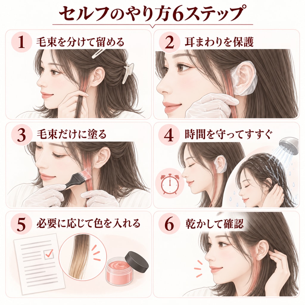 イヤリングカラーを自分で入れるやり方