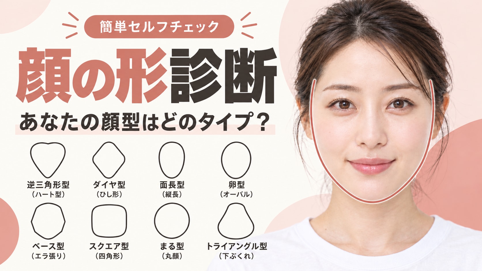 【顔の形診断】顔型診断で今すぐ簡単セルフチェック!