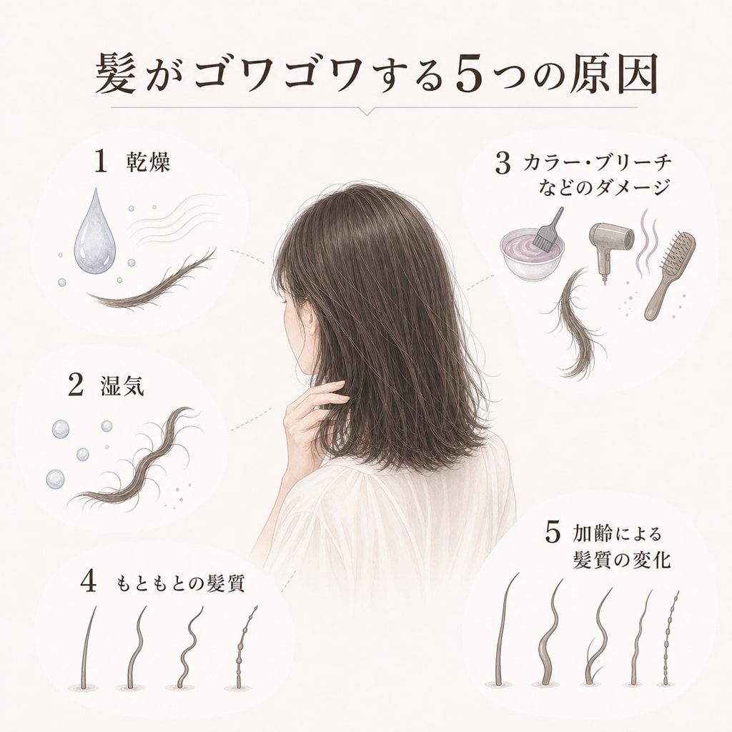 髪がゴワゴワする原因