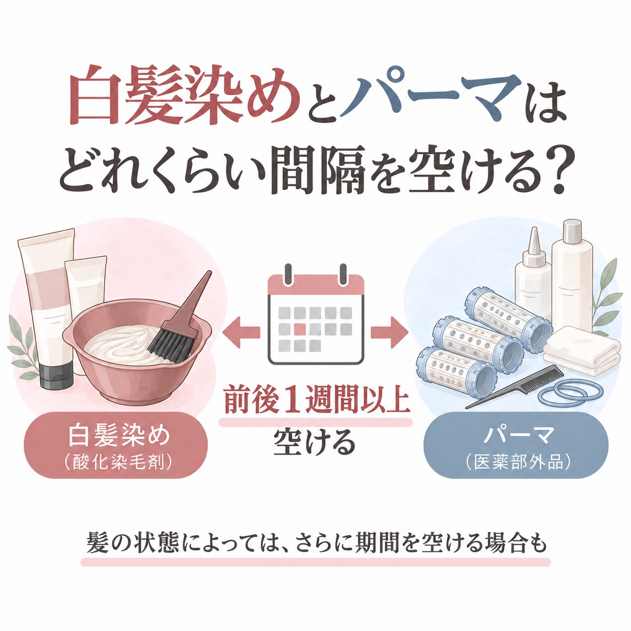 白髪染めとパーマはどれくらい間隔を空ける？