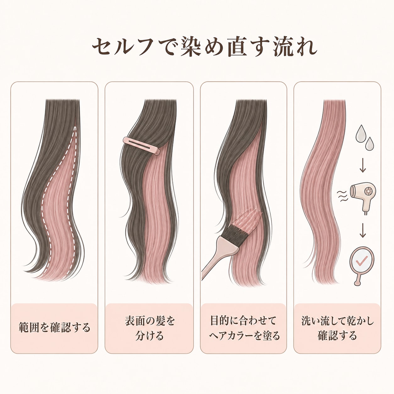 インナーカラーをセルフで染め直すやり方