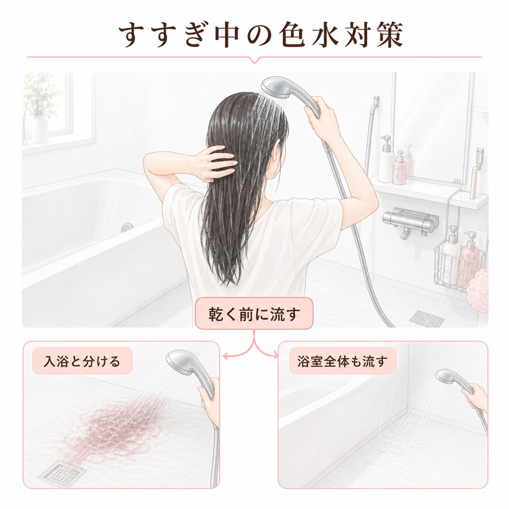ヘアカラーを洗い流すときに浴室を汚さないコツ