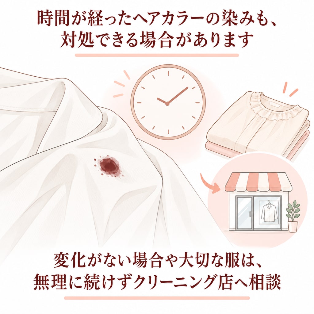 時間が経ったヘアカラーの染みも落とせる？