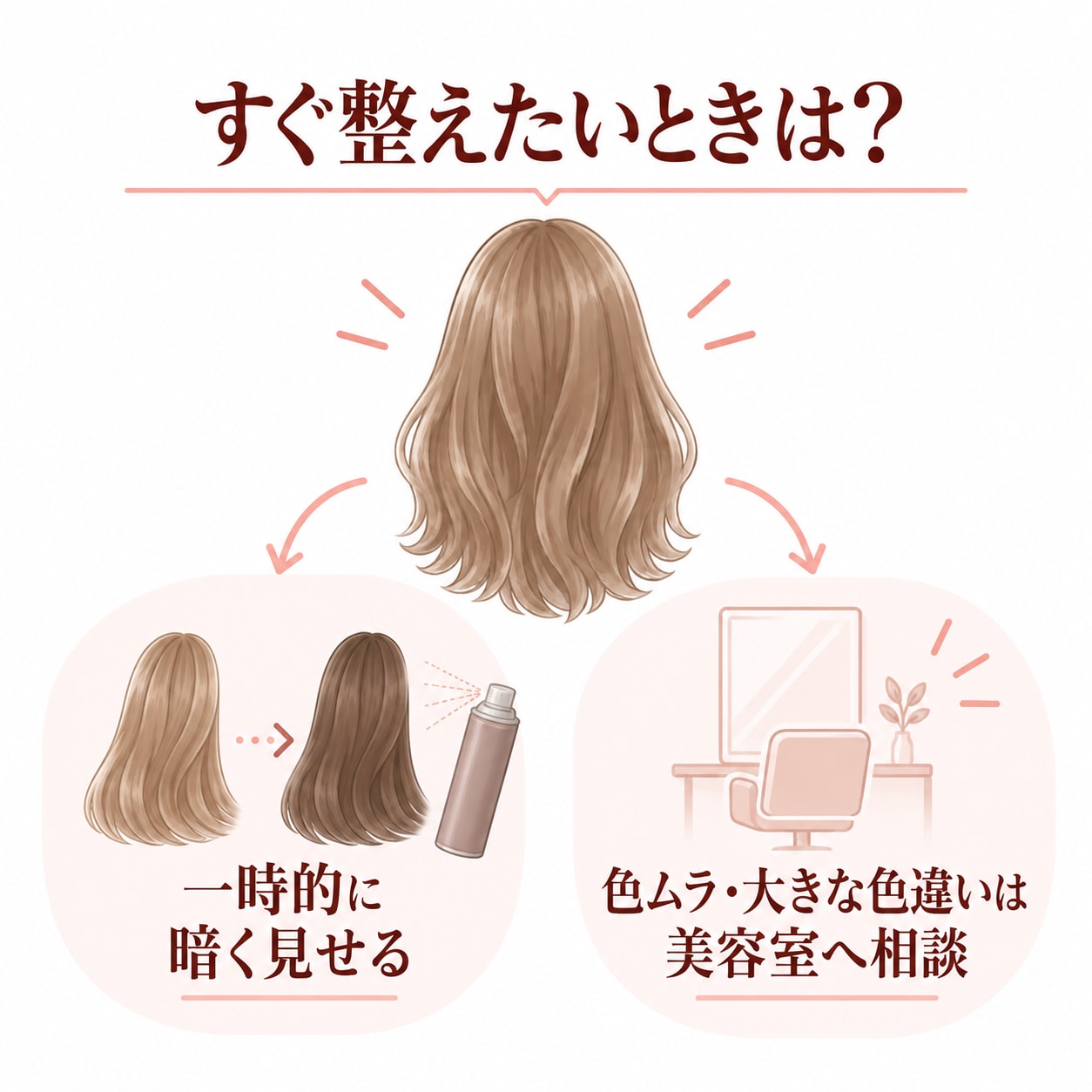 どうしてもすぐに髪色を整えたいときはどうする？