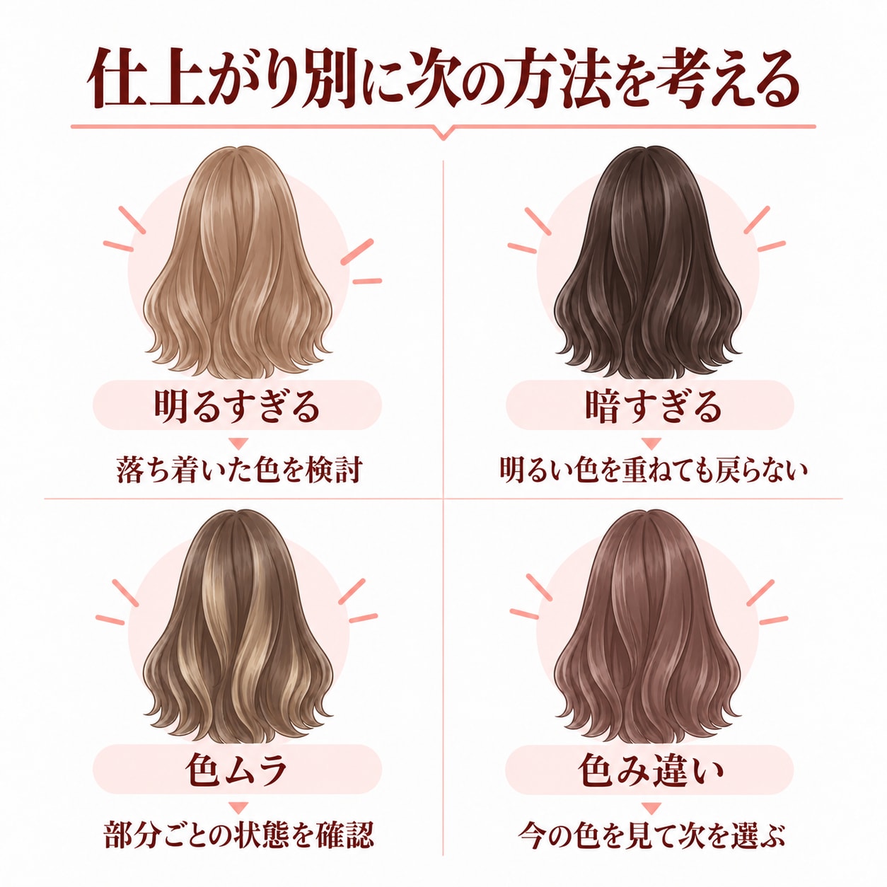 染め直したい理由に合わせて次の方法を考えよう