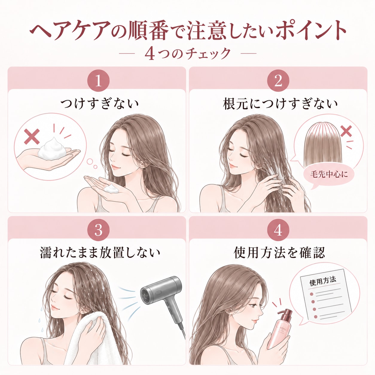 ヘアケアの順番で注意したいポイント