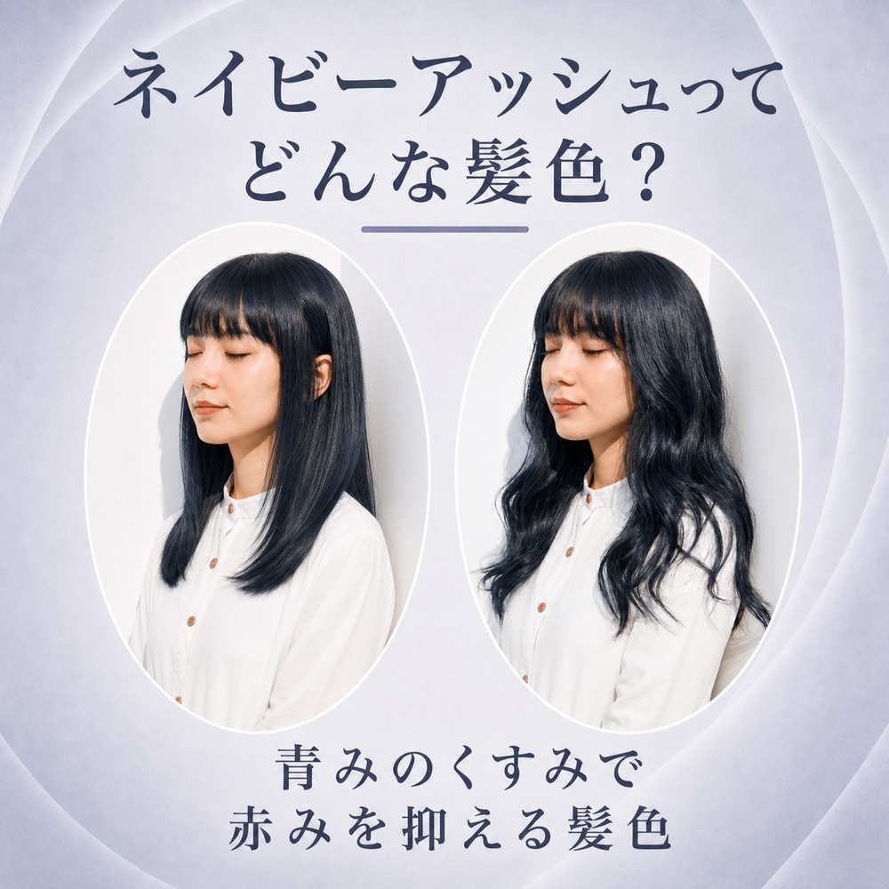 ネイビーアッシュってどんな髪色？