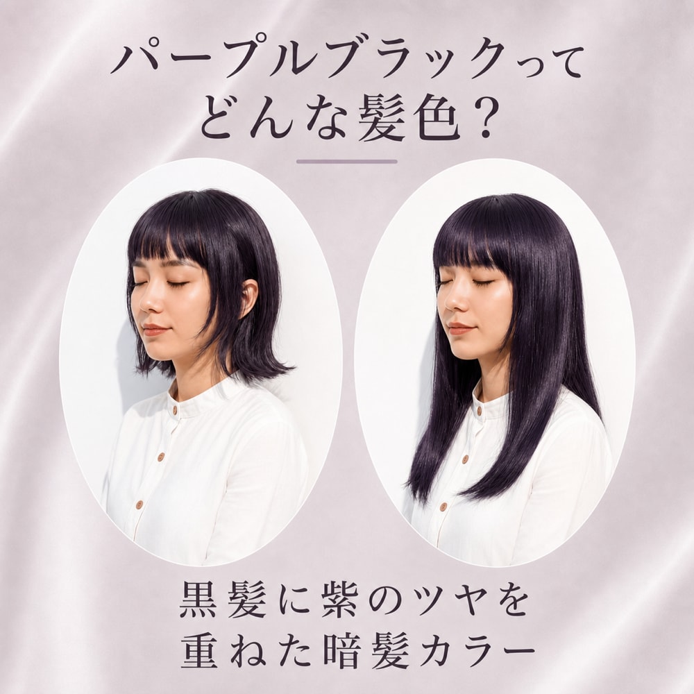 パープルブラックてどんな髪色？