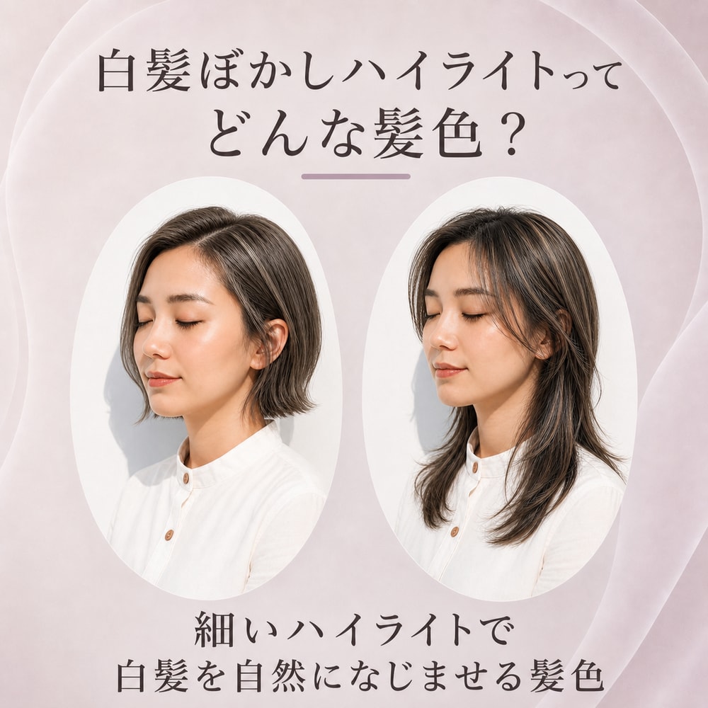 白髪ぼかしハイライトってどんな髪色？