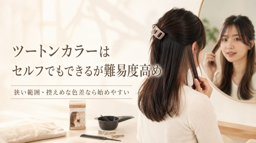 ツートンカラーはセルフでもできるけど難易度は高い