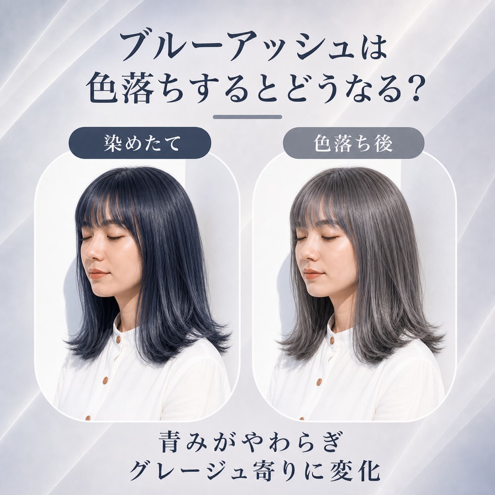 ブルーアッシュの色落ち変化