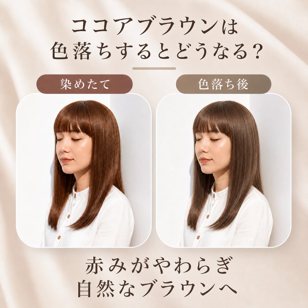ココアブラウンの色落ち変化