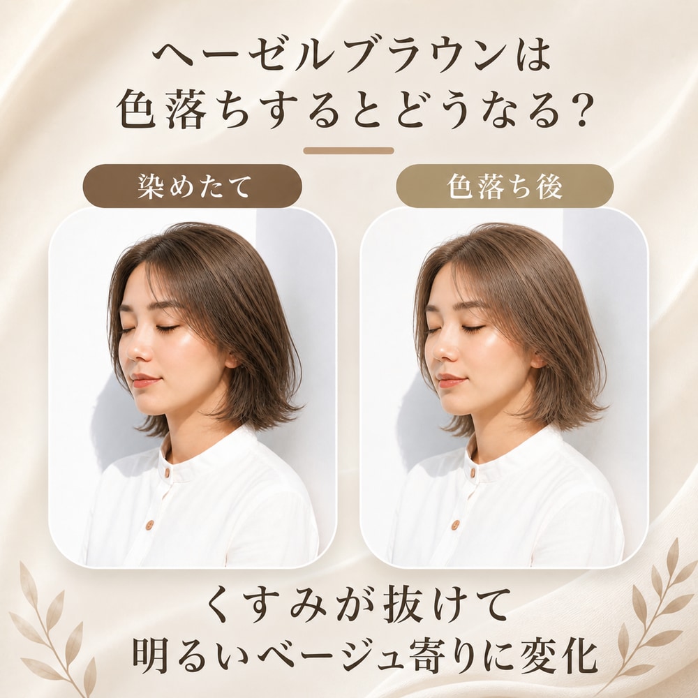 ヘーゼルブラウンは色落ちするとどうなる？