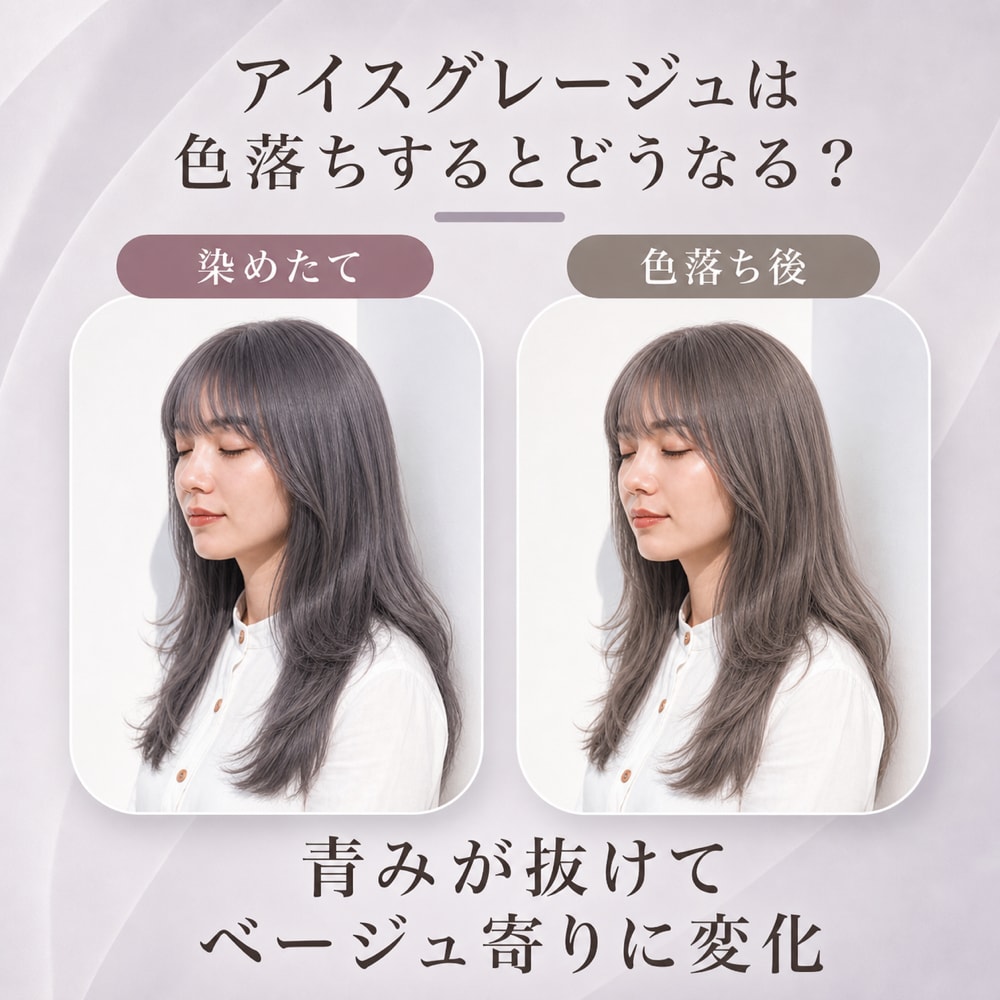 アイスグレージュの色落ち傾向