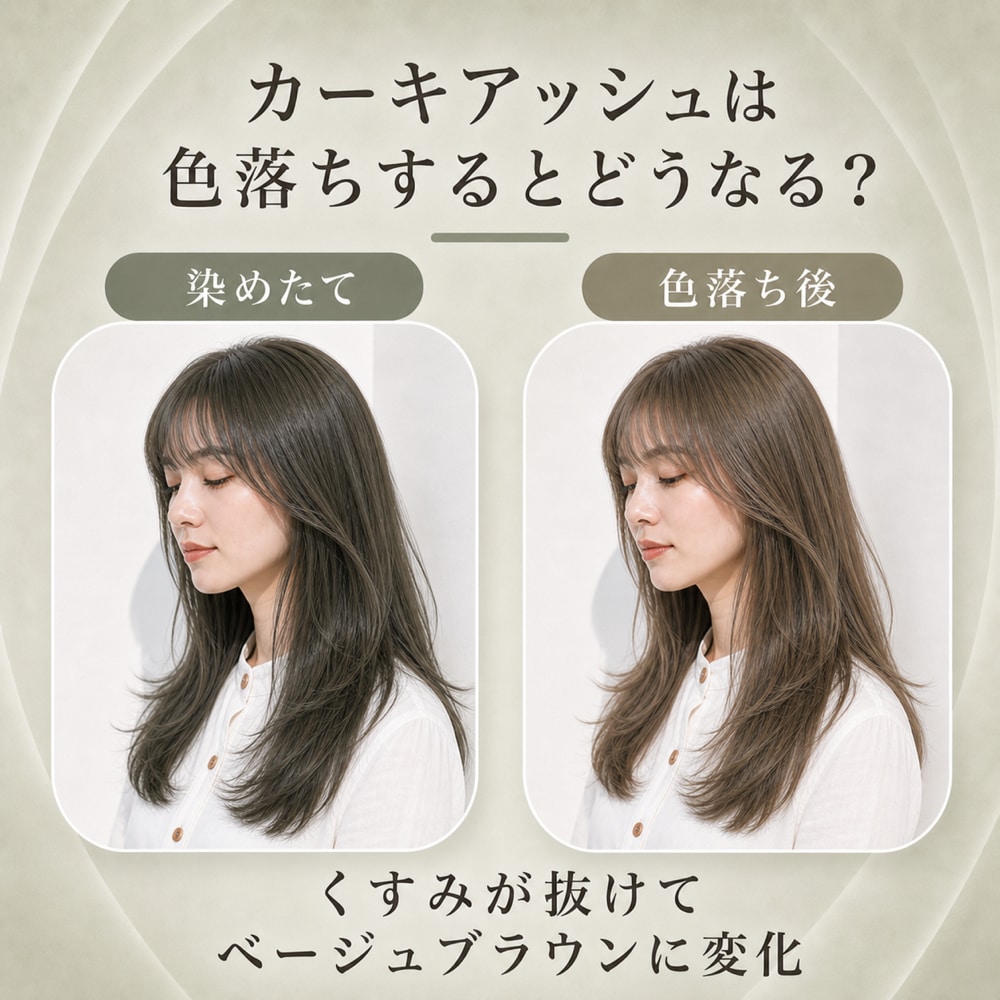 カーキアッシュの色落ち変化