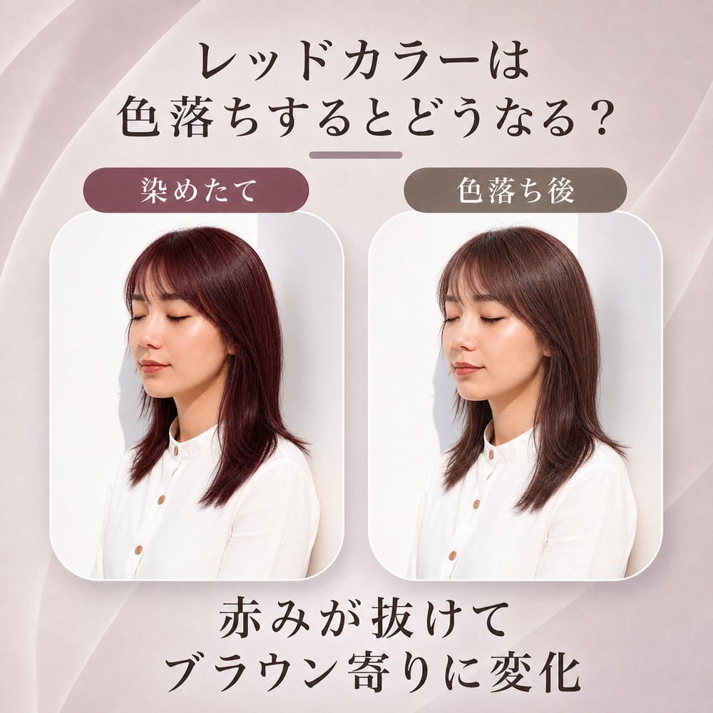 ブリーチなしのレッドカラーは色落ちするとどうなる？