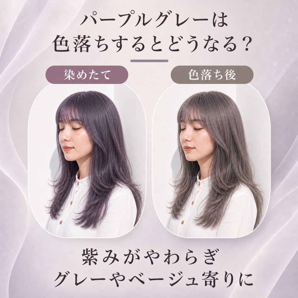 パープルグレーの色落ち変化